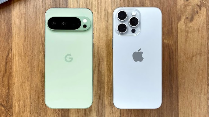 Google Pixel 9 Pro og iPhone 15 Pro har samme størrelse