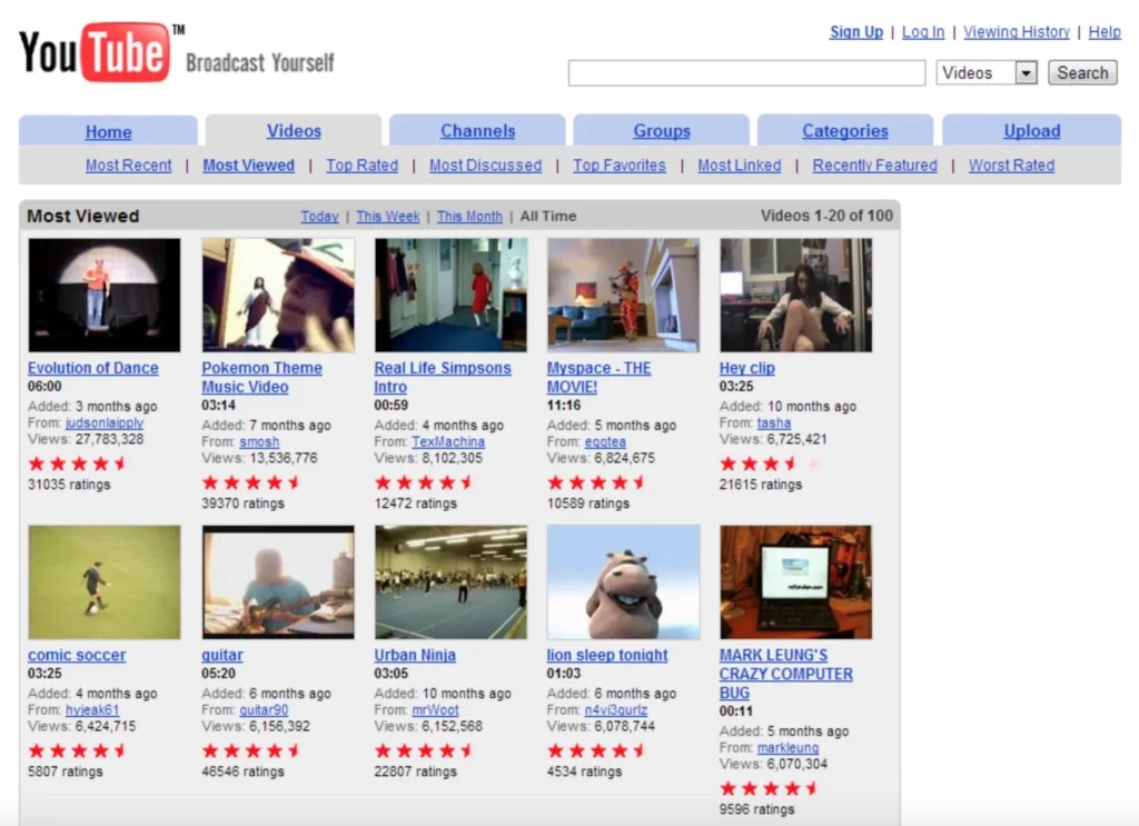 YouTube 2005