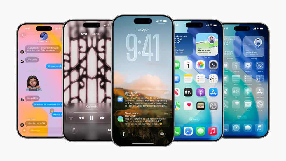 Liquid Glass design på iPhone