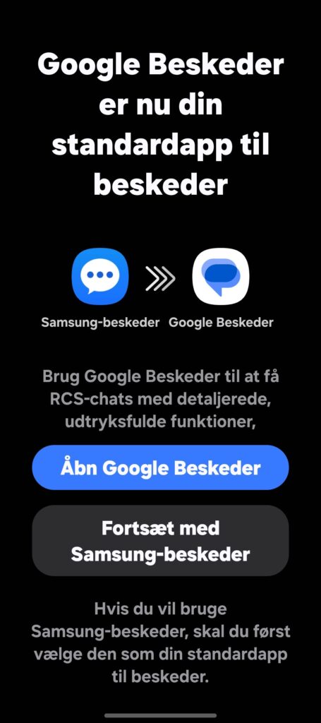 Google Beskeder nu er standardapp på Samsung telefoner