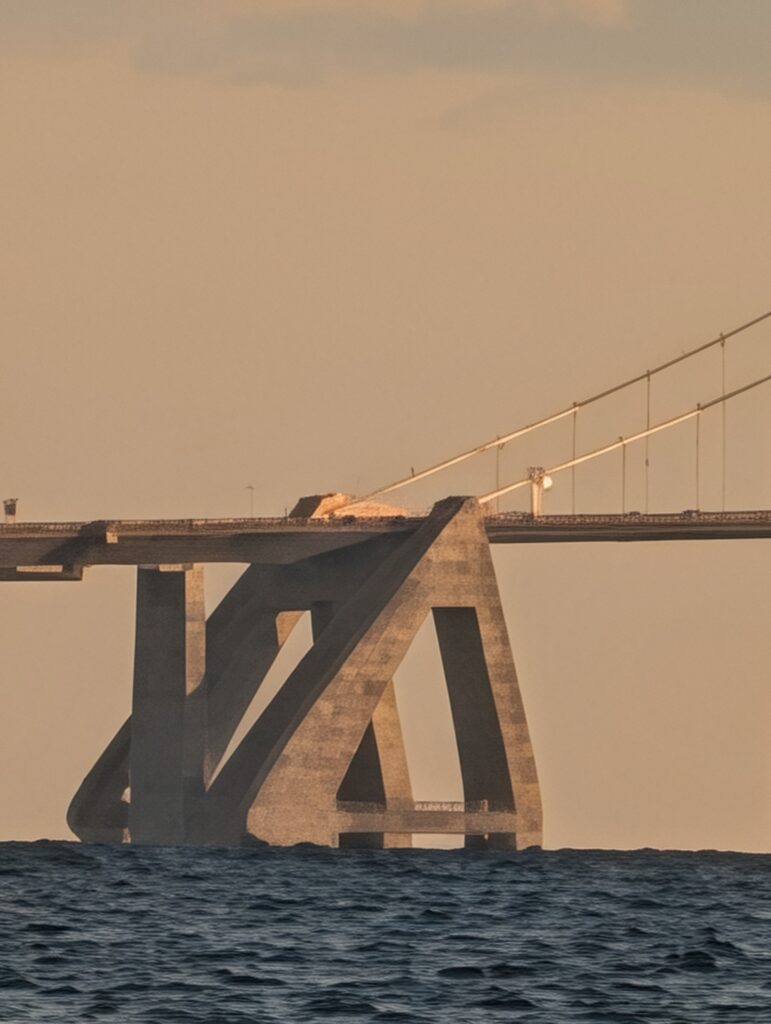 Storebæltsbroen fanget med 100x zoom på Pixel 10 Pro