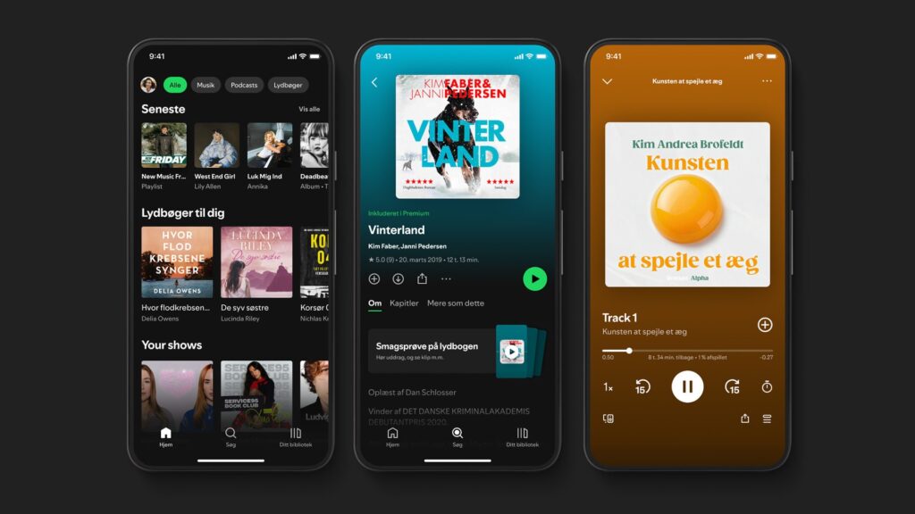 Spotify lancerer lydbøger i Danmark. Billede: Spotify