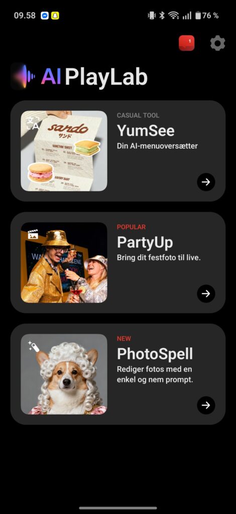 AI PlayLab er OnePlus' nye AI app. Den kan hentes på alle Android telefoner i Play Store.