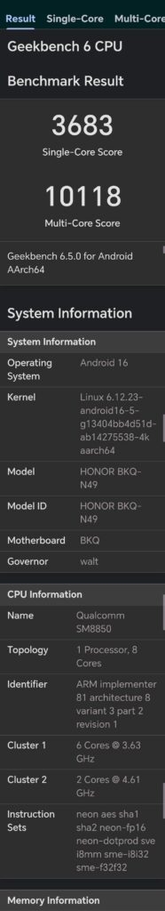 honor magic8 pro benchmark