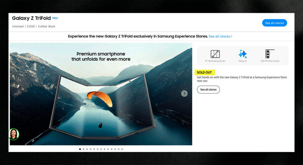 Samsung dropper Z Trifold efter tre måneder. Grafik: Techsen.dk
