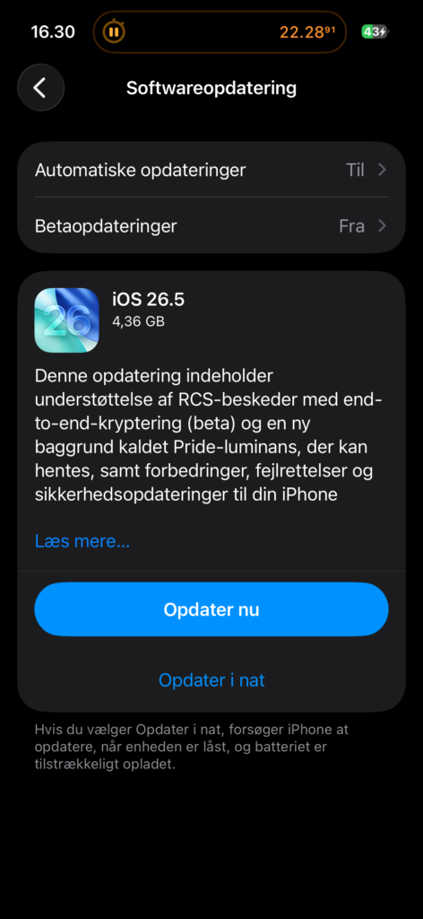 iOS 26.5 er nødvendig for at kunne aktivere RCS på din iPhone.