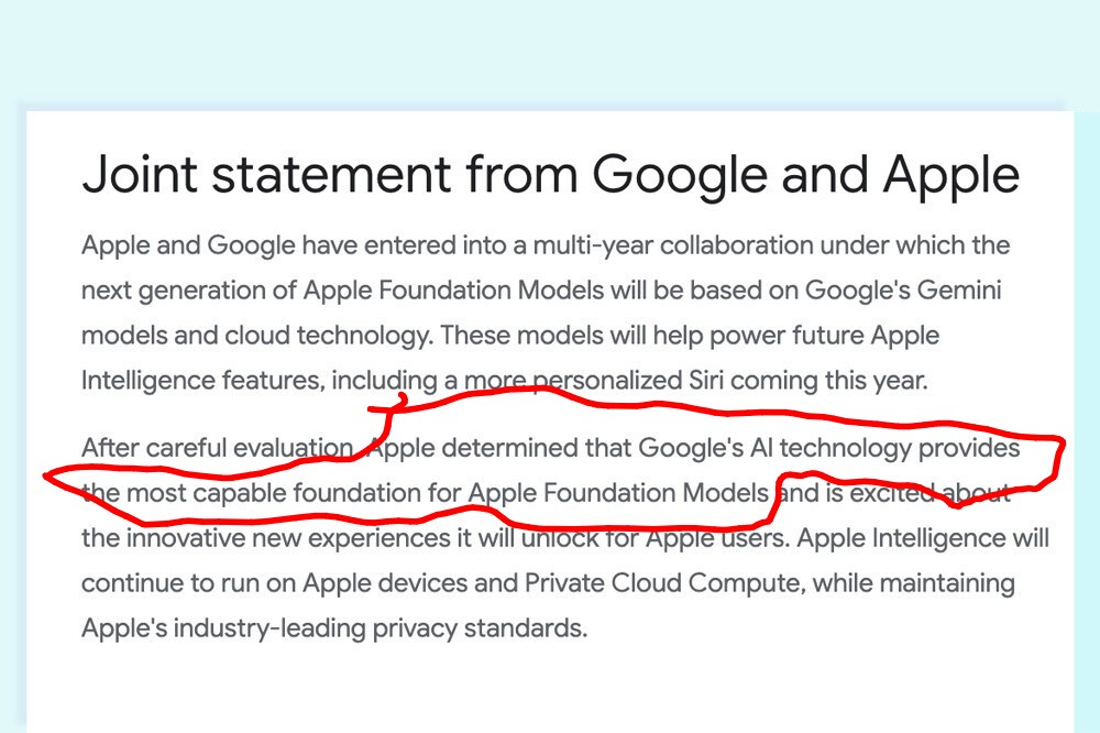 Googles AI teknologier er bedst egnet til iPhones fremover, indser Apple nu