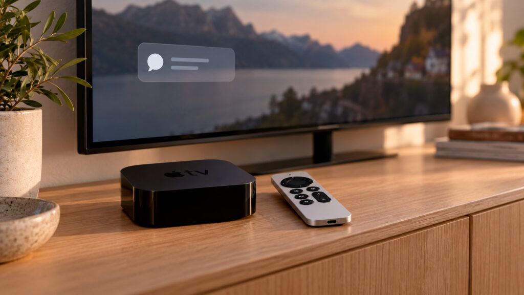 Siri beskeder på Apple TV 2026. Foto: AI genereret